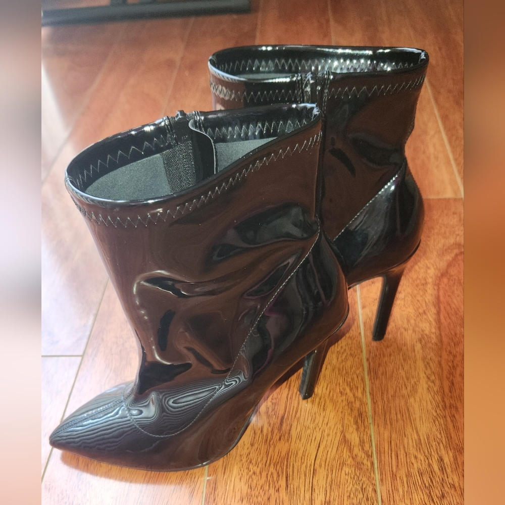 Stretch Pointed Toe Heel Bootie - image 1